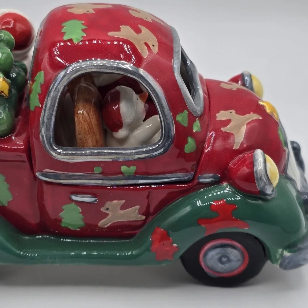 DORR EDDY‎ Santa Claus in Truck w Snowmen Snowman Family Christmas Decor Vtg